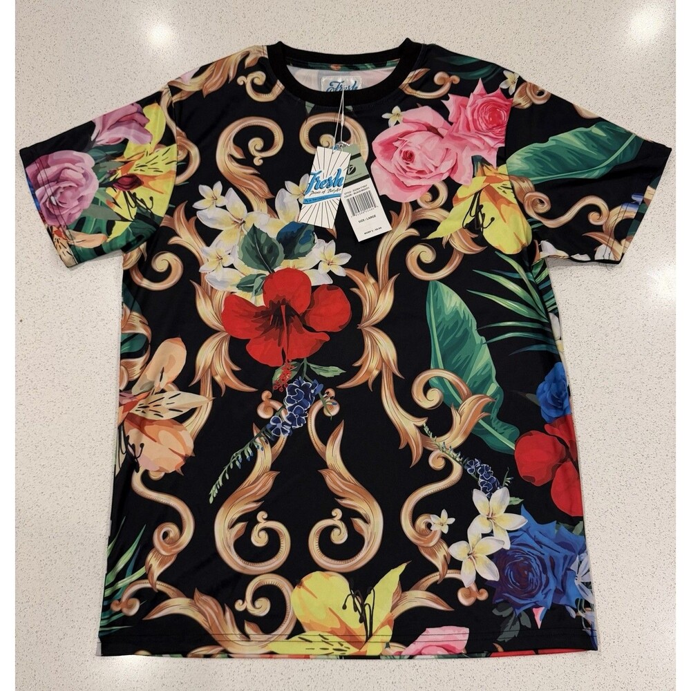 Fresh Prints Of Bel Air T-shirt Men’s Sz L Floral Print Thin Material Breathable